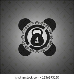4kg kettlebell icon inside dark emblem
