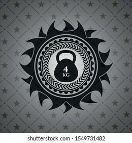 4kg kettlebell icon inside dark emblem