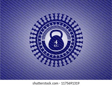 4kg kettlebell icon inside emblem with jean high quality background