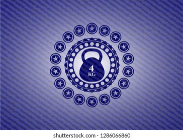 4kg kettlebell icon inside emblem with jean high quality background