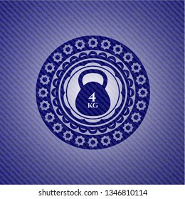 4kg kettlebell icon inside emblem with jean high quality background