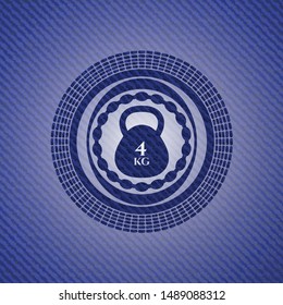 4kg kettlebell icon inside emblem with jean high quality background