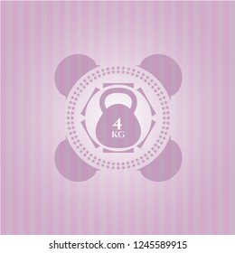 4kg kettlebell icon inside pink emblem