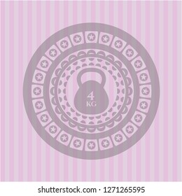 4kg kettlebell icon inside pink icon or emblem