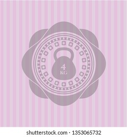 4kg kettlebell icon inside pink icon or emblem