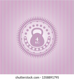 4kg kettlebell icon inside pink emblem