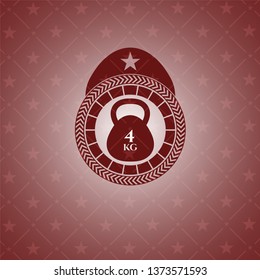 4kg kettlebell icon inside red emblem