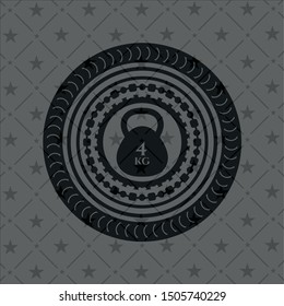4kg kettlebell icon inside retro style black emblem