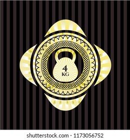 4kg kettlebell icon inside shiny badge