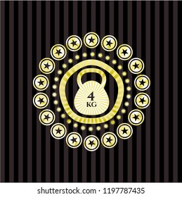 4kg kettlebell icon inside shiny badge
