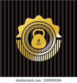 4kg kettlebell icon inside shiny emblem
