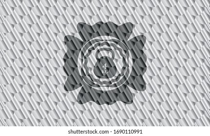 4kg Kettlebell Symbol in silbernem Badge. Skaliert Muster. Vektorillustration Illustration. Detaillierte Angaben.