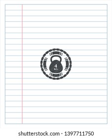 4kg kettlebell icon pencil draw. Vector Illustration. Detailed.