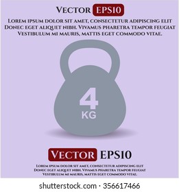4Kg Kettlebell Symbol, Vektorgrafik