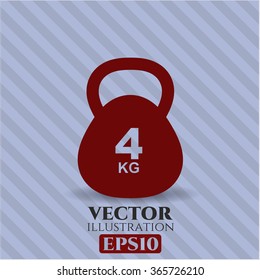 Ilustración vectorial del icono de Kettlebell de 4Kg
