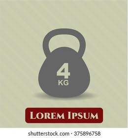 4Kg Kettlebell icon vector illustration