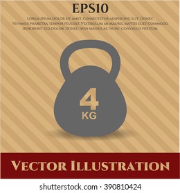 4Kg Kettlebell icon vector illustration