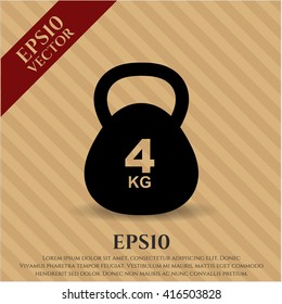 4kg kettlebell icon vector symbol flat eps jpg app