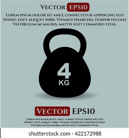 4kg kettlebell icon vector symbol flat eps jpg app