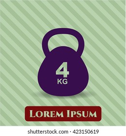 4Kg Kettlebell Symbol Vektorsymbol flach eps jpg app