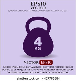 4kg kettlebell icon vector symbol flat eps jpg app
