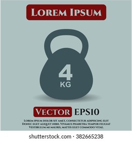 4Kg Kettlebell vector icon