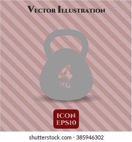 4Kg Kettlebell vector icon