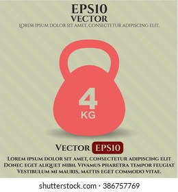 4Kg Kettlebell vector icon