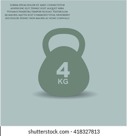 4Kg Kettlebell vector icon