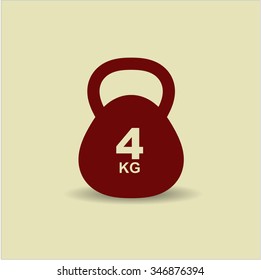 4Kg Kettlebell vector icon or symbol