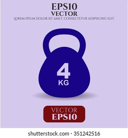 4Kg Kettlebell vector icon or symbol
