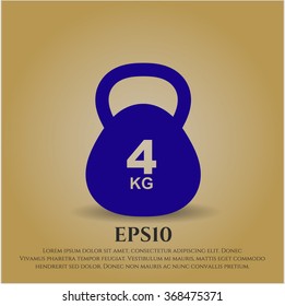 4Kg Kettlebell vector icon or symbol