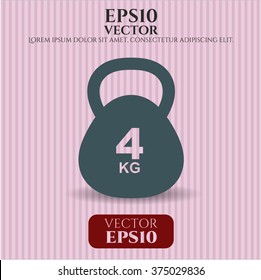 Icono o símbolo del vector Kettlebell de 4Kg
