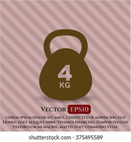 Icono o símbolo del vector Kettlebell de 4Kg