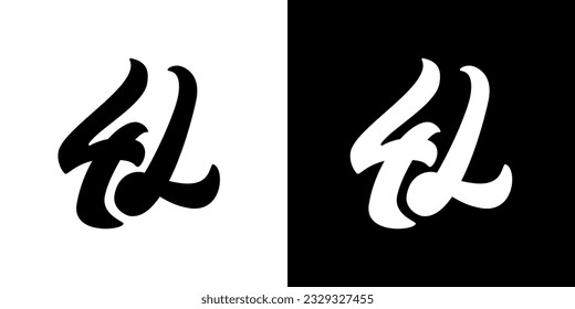 Diseño de logotipo en monograma 4L en vector de mejor calidad