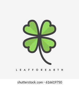 4Leaves and thick line icon.,vector.,illustration.