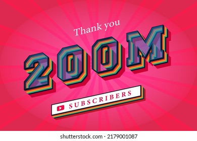 4m Subscribers Celebration Thank You Social Media Banner. 4 Million Subscribers 3d Rendering.