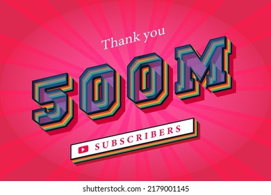 4m subscribers celebration thank you social media banner. 4 million subscribers 3d rendering.
