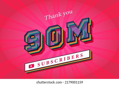 4m subscribers celebration thank you social media banner. 4 million subscribers 3d rendering.