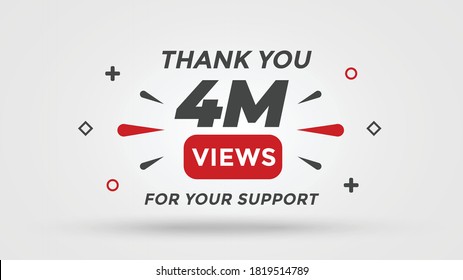 4M views celebration background design. 4 Million views