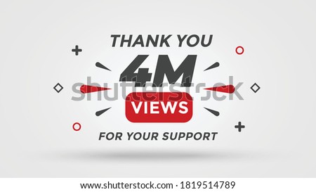 4M views celebration background design. 4 Million views
