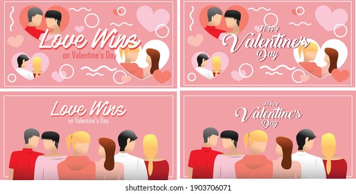 4-Pack Banners for Valentine's Day