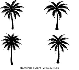 4-palm tree in the field logo icon vector illustration