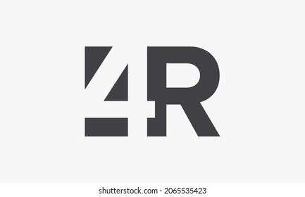 4R logo concept isolated on white background.