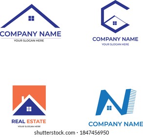 4-Set Real Estate Company Logo Design