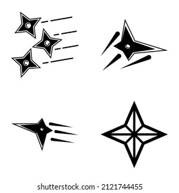 4star Flat Icon Set Isolated On White Background