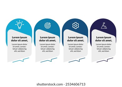 4-Step Business Process Infographic – Vector Timeline Template for Professional Presentations, Visual Communication, and Strategic Data Representation.