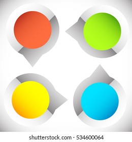 4-step circular presentation, infographics element. Cyclic progress with 4 phase, 4 stage.