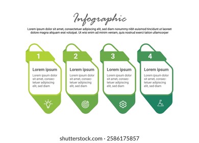 4-Step Infographic Template for Business Presentations, Marketing Planning, and Data Flow, Clean and Editable Vector Design.