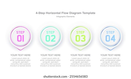 4-Step Timeline Infographic Design for Business Presentations. Workflow Layouts, Banners, Diagrams, Flow Charts, and Annual Reports